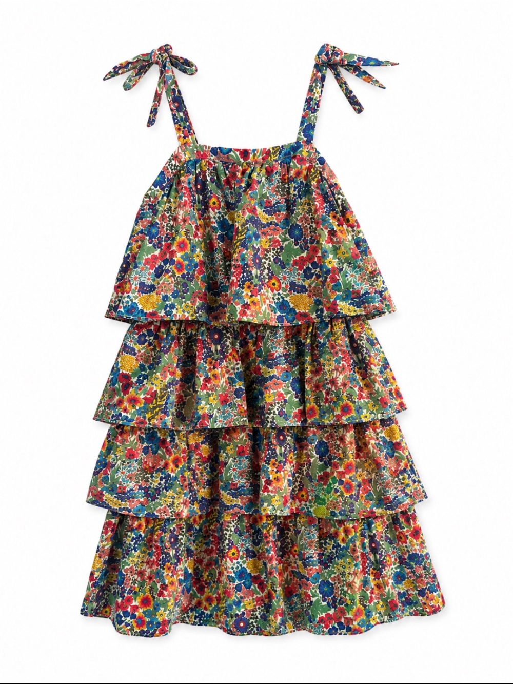 GIRL'S CREWCUTS J CREW TIERED RUFFLE DRESS LIBERTY London MARGARET ANNIE Size 8